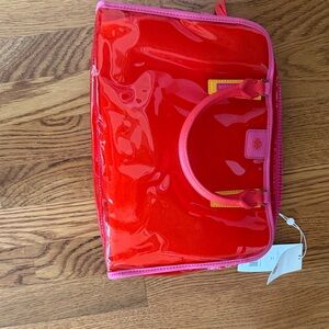 Tory Burch Glossy Red and Pink Handbag